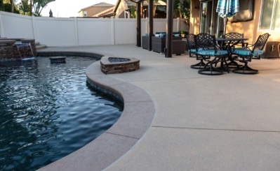 Pool deck concrete surface at a Virginia home