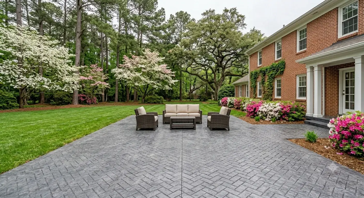 Stamped concrete patio Fredericksburg VA